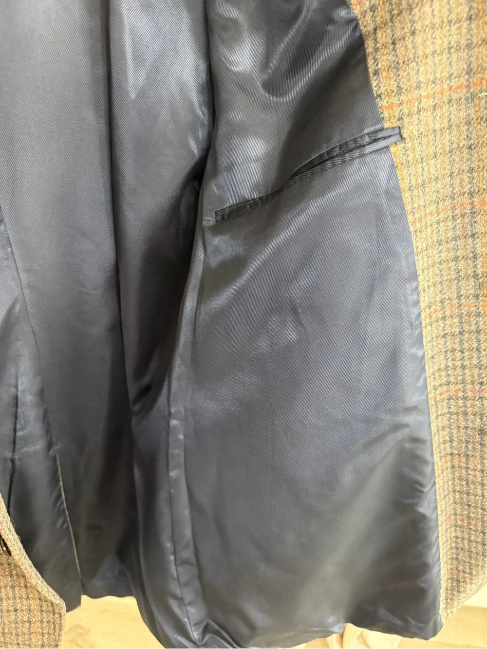 Pendleton Vintage Y2K Mens XL Merino Wool Plaid Blazer Sport Coat Brown Gray